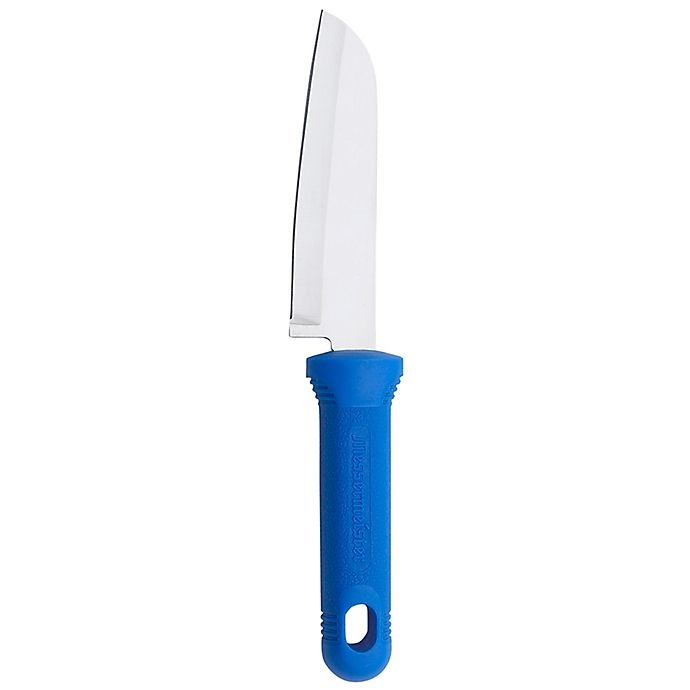 slide 1 of 1, Messermeister Pro-Touch Mini Santoku Knife with Matching Sheath - Blue, 4.5 in