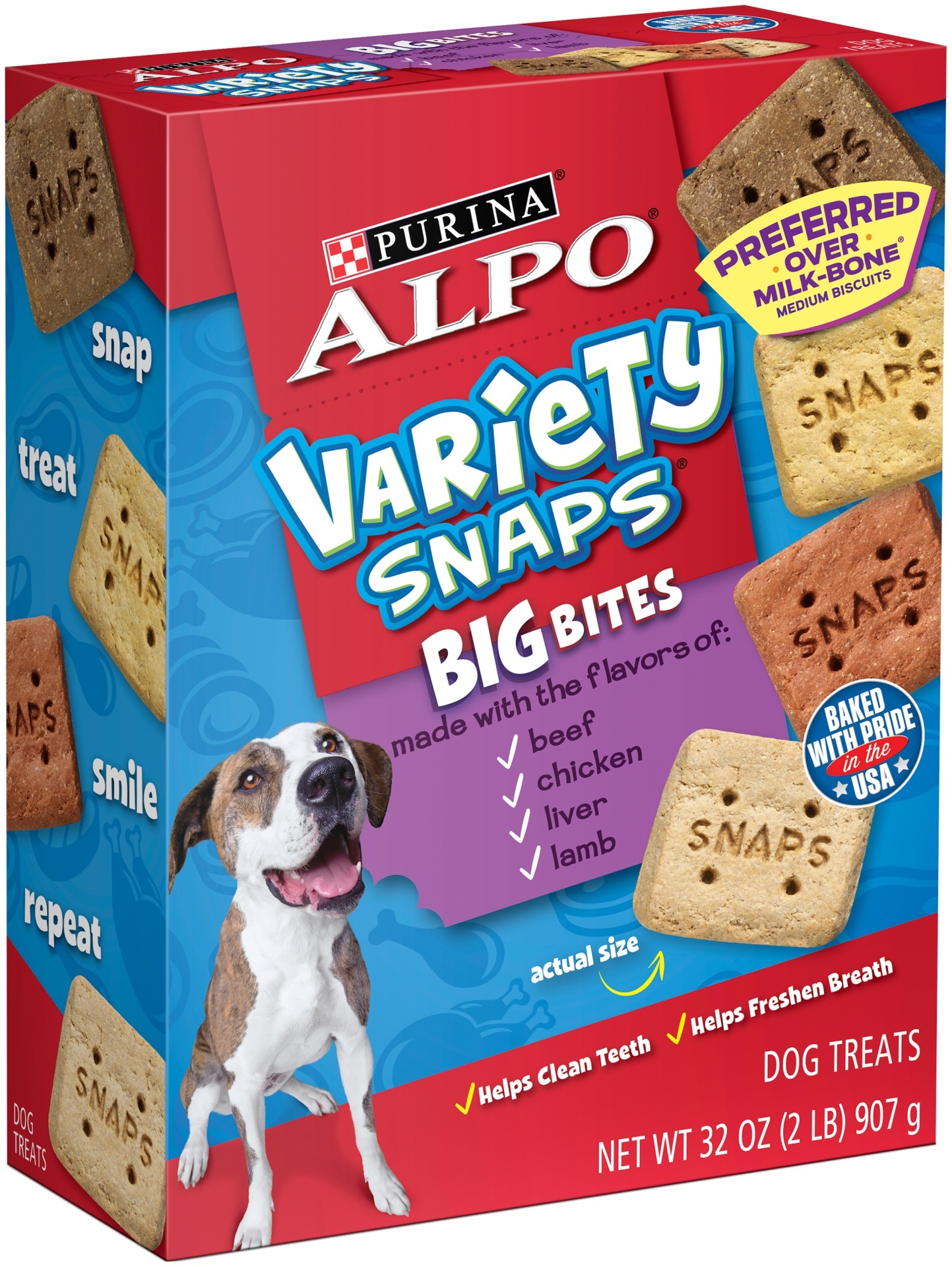 slide 1 of 1, Purina Alpo Variety Snaps Big Bites, 32 oz