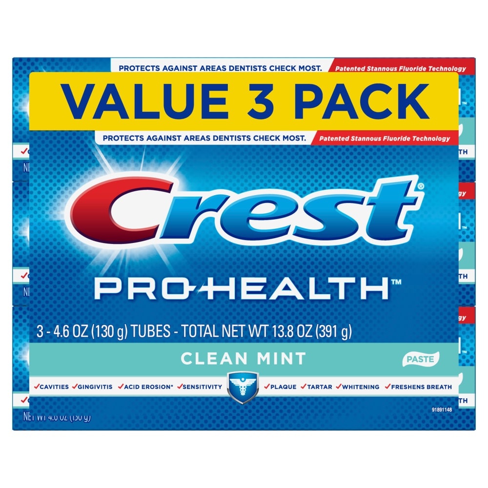 slide 1 of 3, Crest Pro-Health Smooth Formula Toothpaste, Clean Mint, 4.6 oz; 3 ct