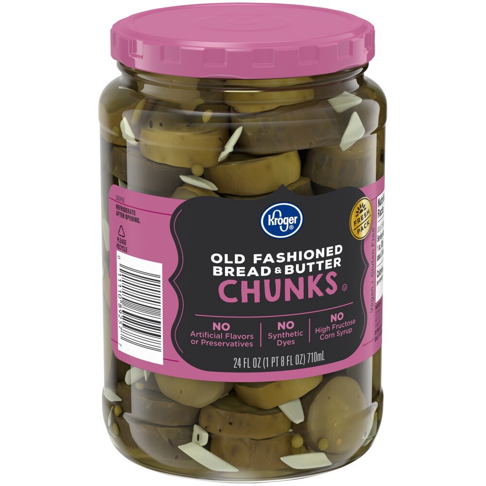 slide 3 of 4, Kroger Old Fashioned Bread & Butter Chunks, 24 fl oz