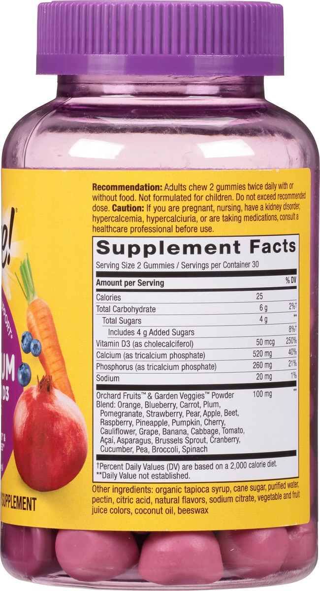 slide 6 of 9, Nature's Way Alive! Calcium & D3 Gummies, Bone Support*, Immune Support*, Vitamin D3, Strawberry and Raspberry-Lemonade Flavored, 60 Gummies, 60 ct