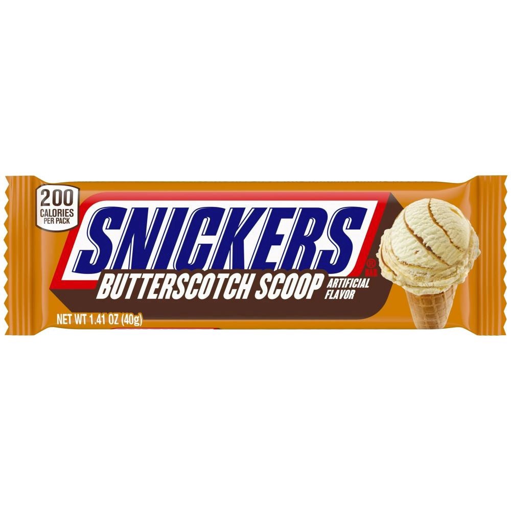 slide 1 of 1, SNICKERS Butterscotch Scoop Milk Chocolate Bar, 1.41 Oz, 1.41 oz