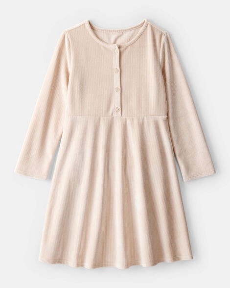 slide 1 of 3, Oshkosh Girls Cozy Rib Dress - Cream Beige 14, 1 ct