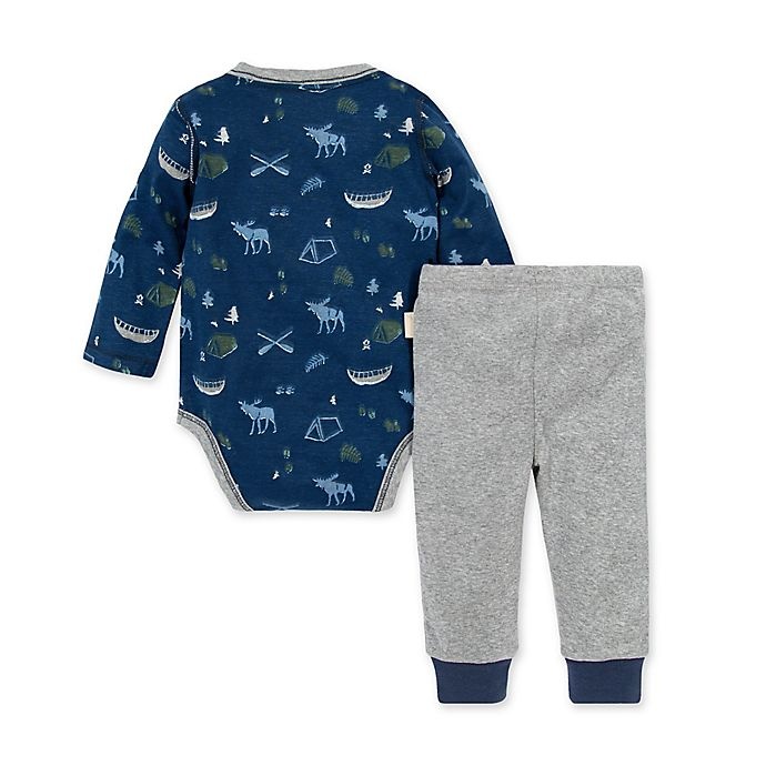 slide 2 of 2, Burt's Bees Baby Newborn Moose Trails Organic Cotton Bodysuit and Pant Set, 2 ct