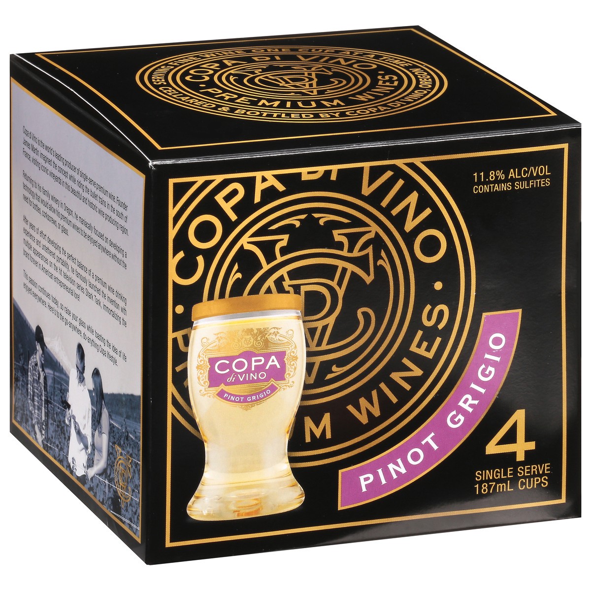 slide 9 of 9, Copa di Vino Pinot Grigio 4 - 187 ml Cups, 4 ct