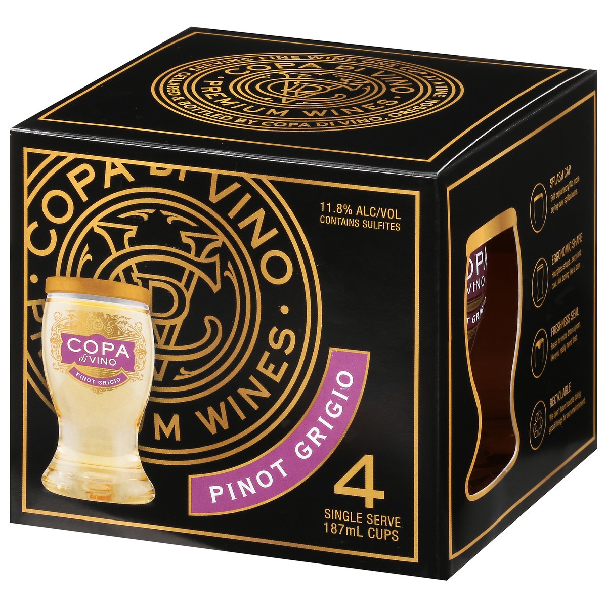 slide 6 of 9, Copa di Vino Pinot Grigio 4 - 187 ml Cups, 4 ct