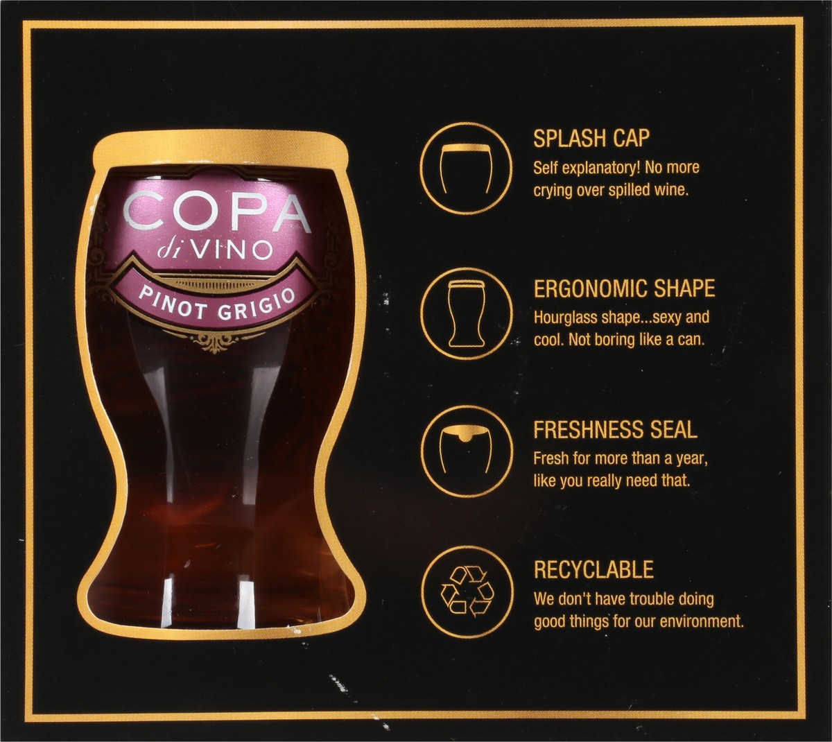 slide 3 of 9, Copa di Vino Pinot Grigio 4 - 187 ml Cups, 4 ct