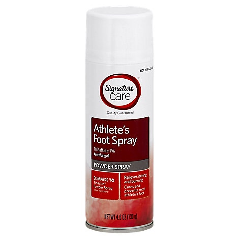 slide 1 of 1, Signature Care Athletes Foot Spray Powder Tolnaftate 1% Antifungal, 4.6 oz