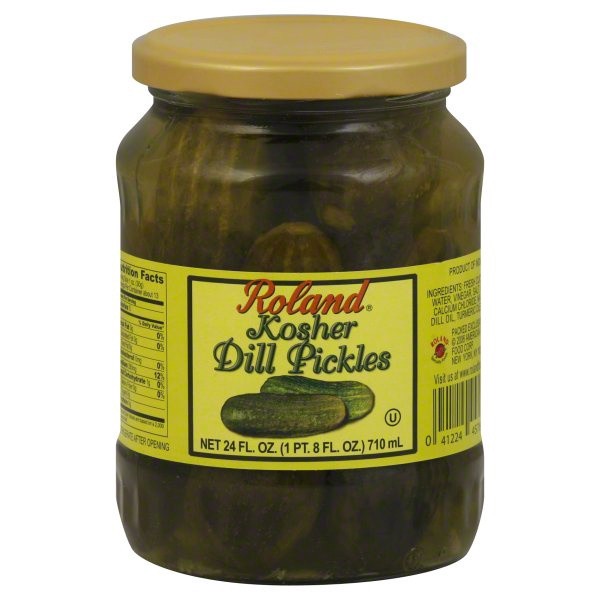 slide 1 of 1, Roland Organic Kosher Dill Pickles, 24 fl oz