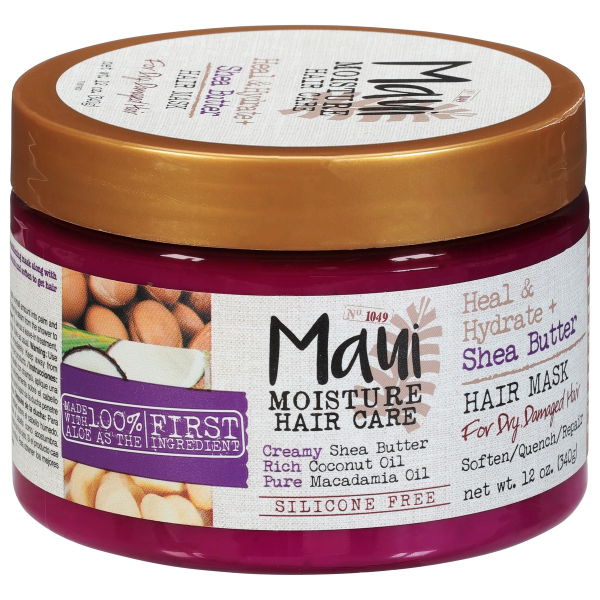 slide 2 of 9, Maui Moisture Heal & Hydrate + Shea Butter Hair Mask 12 oz, 12 oz