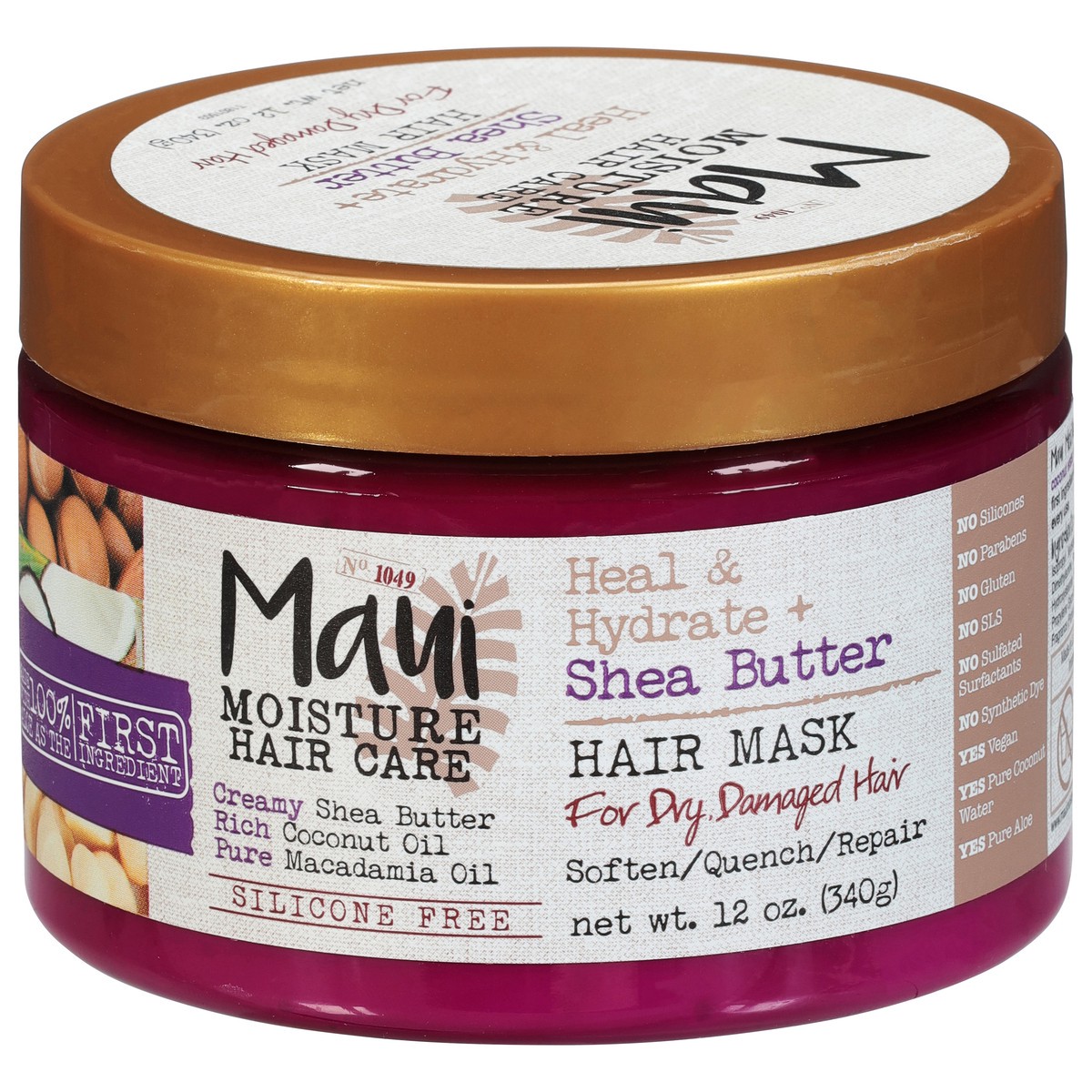 slide 3 of 9, Maui Moisture Heal & Hydrate + Shea Butter Hair Mask 12 oz, 12 oz