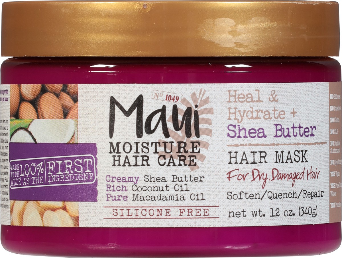 slide 6 of 9, Maui Moisture Heal & Hydrate + Shea Butter Hair Mask 12 oz, 12 oz