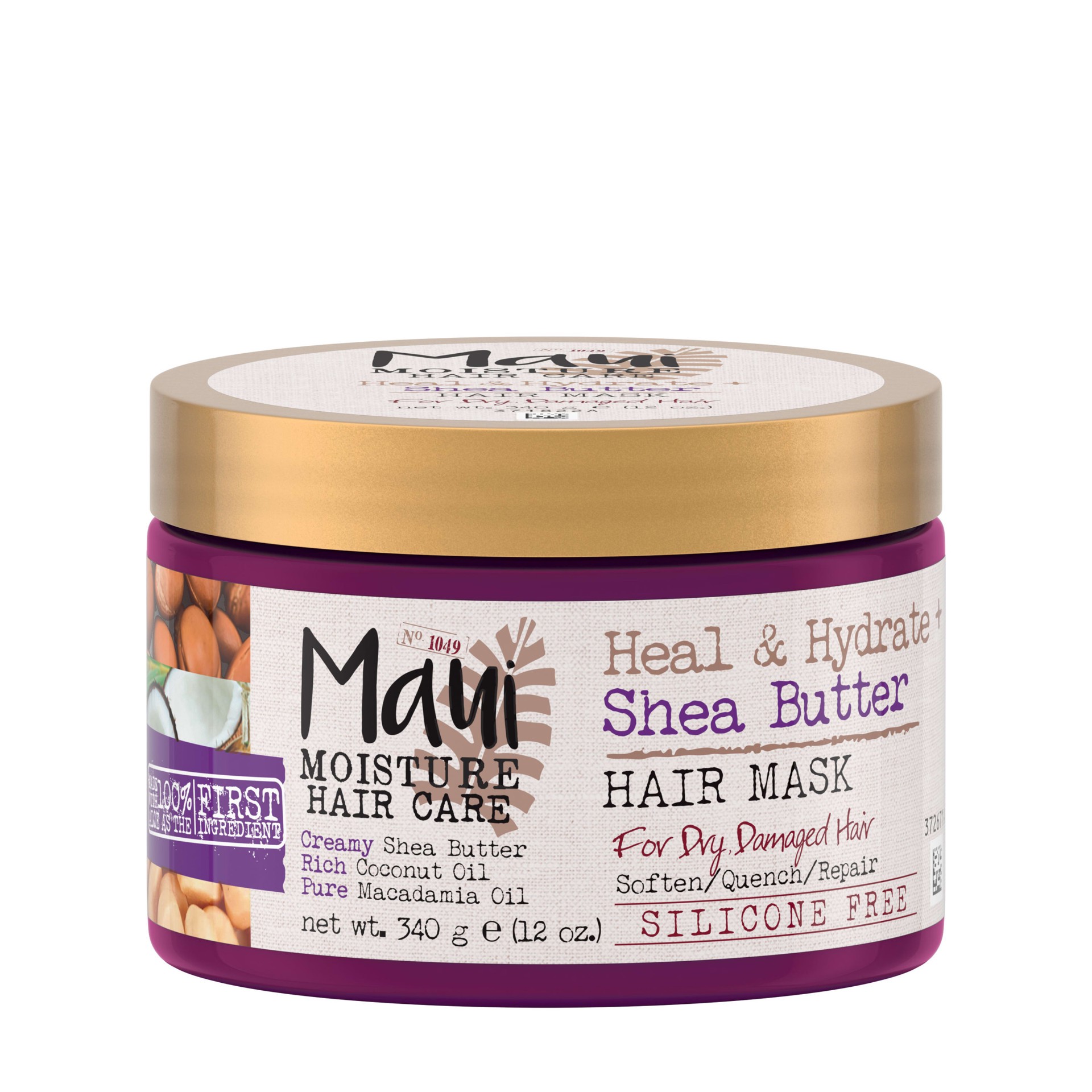 slide 1 of 9, Maui Moisture Heal & Hydrate + Shea Butter Hair Mask, 12 oz