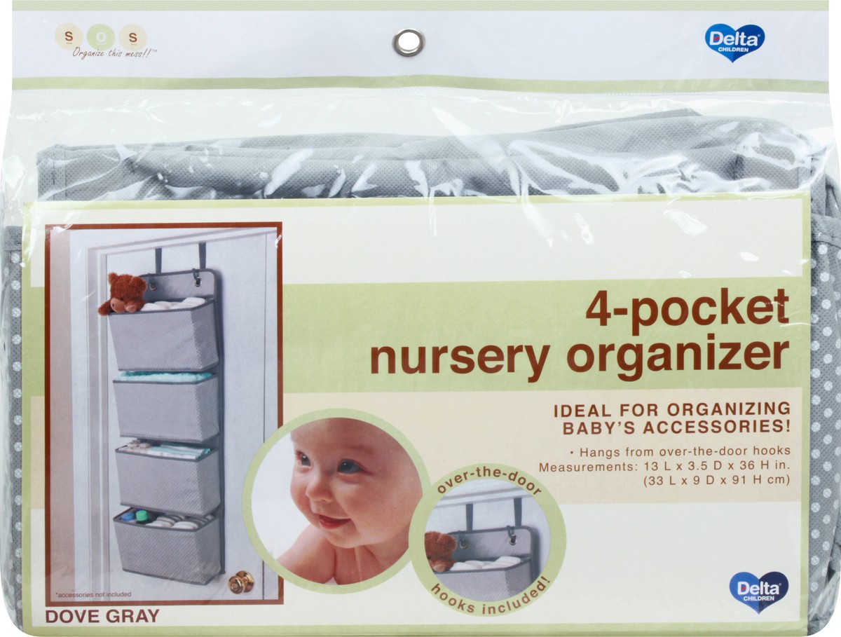 slide 3 of 11, S.O.S. 4-Pocket Dove Gray Nursery Organizer 1 ea, 1 ct