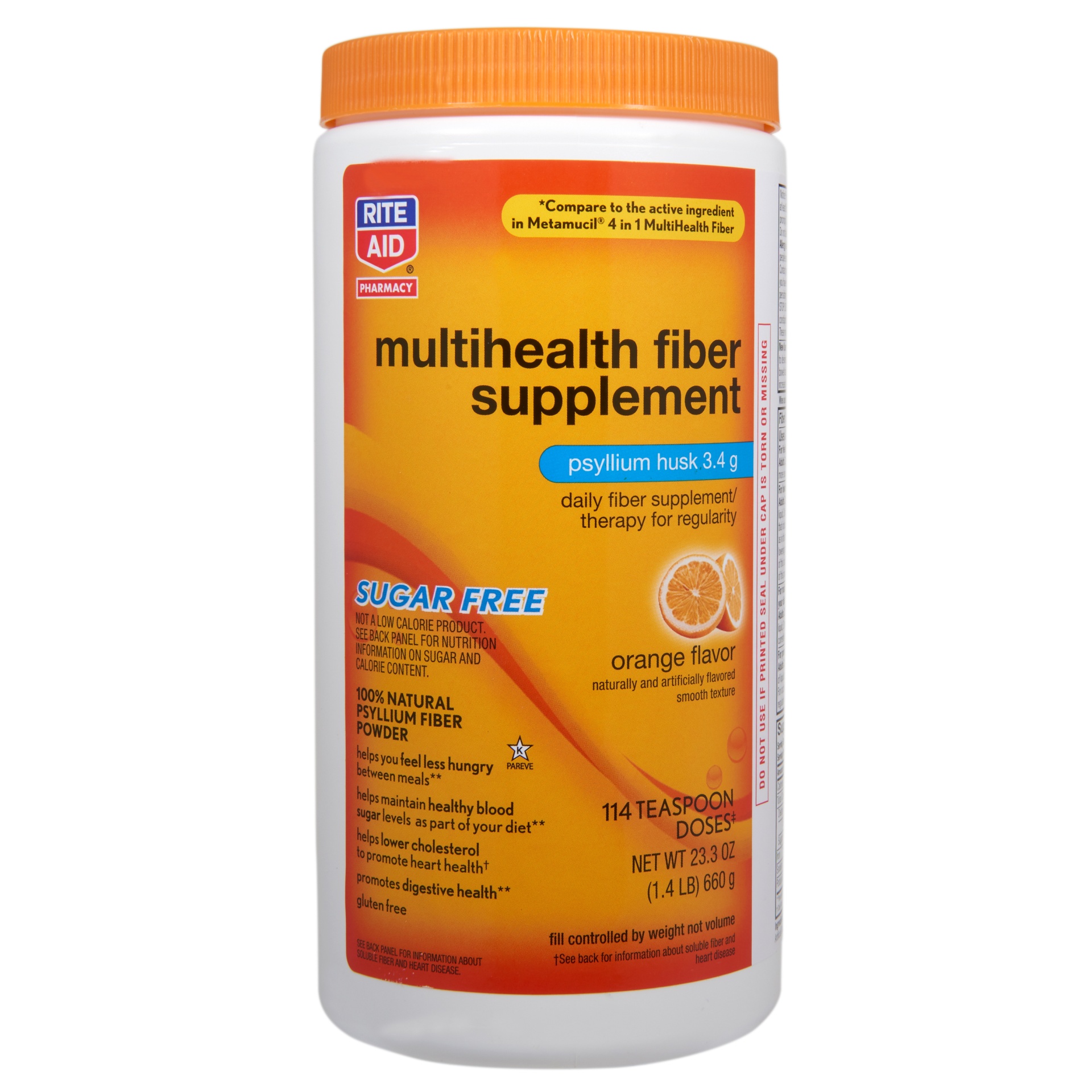 slide 1 of 3, Rite Aid Multihealth Fiber Supplement Powder, Orange, 23.3 oz