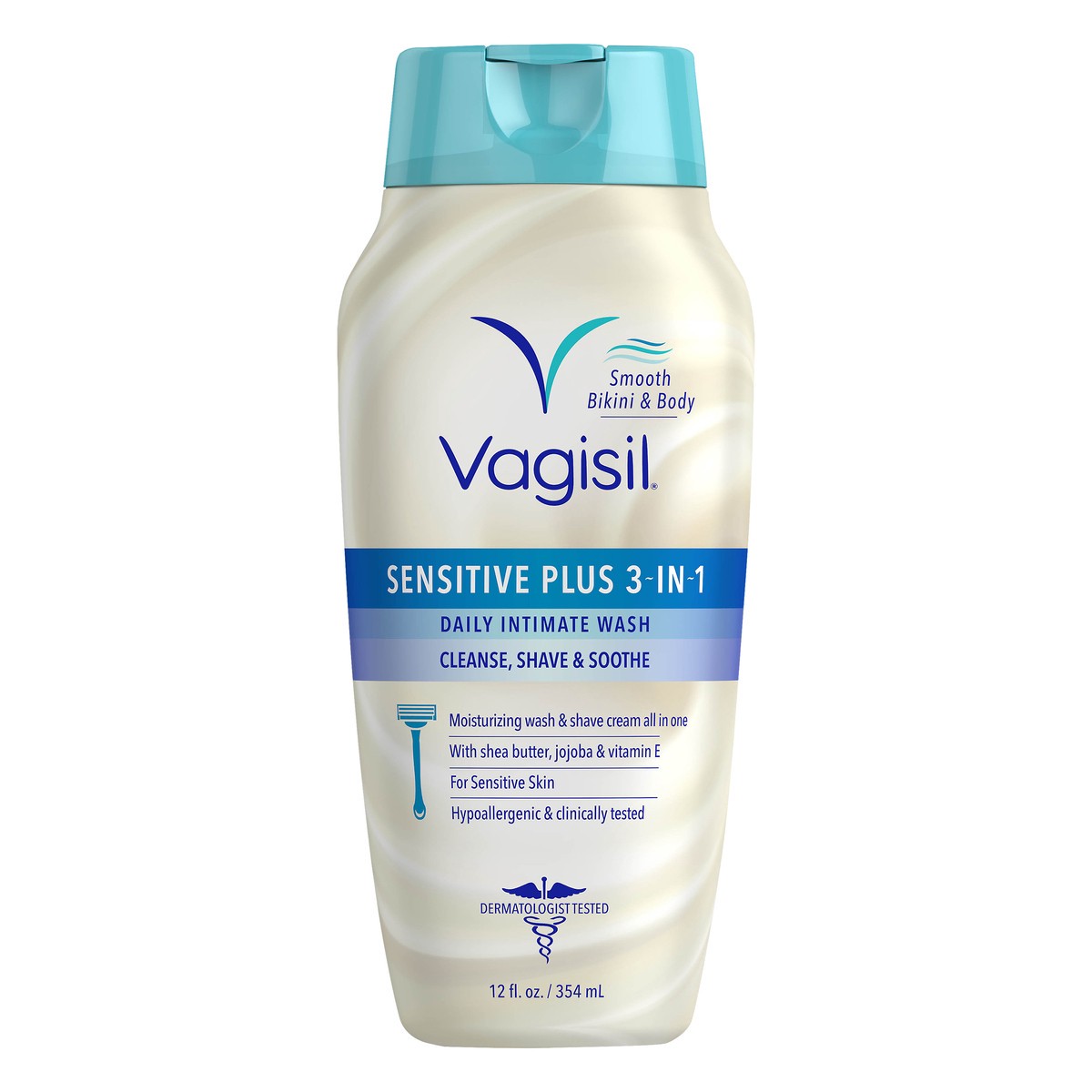 slide 1 of 8, Vagisil Sensitive Plus 3-in-1 Daily Intimate Wash 12 oz, 12 oz