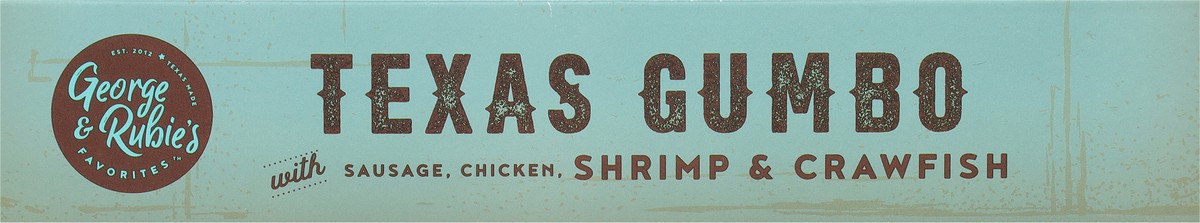 slide 8 of 11, George & Rubie's Favorites Spicy Texas Gumbo with Sausage, Chicken, Shrimp & Crawfish 1 38 oz, 38 oz