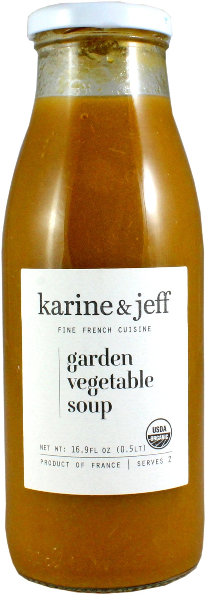 slide 1 of 1, Karine & Jeff Garden Vegetable Soup, 16.9 oz