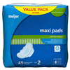 slide 16 of 21, Meijer Maxi with Flexi-Wings, Long Super Absorbency, 45 ct