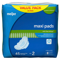 slide 7 of 21, Meijer Maxi with Flexi-Wings, Long Super Absorbency, 45 ct