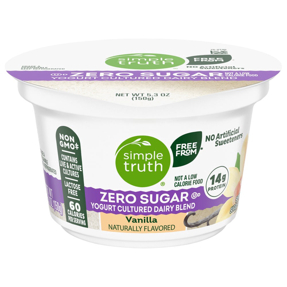 slide 4 of 5, Simple Truth Vanilla Zero Sugar Yogurt Cup, 5.3 oz