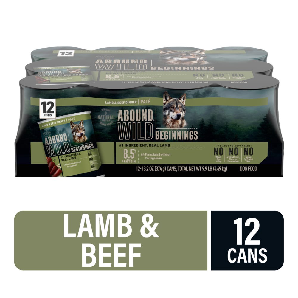 slide 6 of 6, Abound High Protein Red Meat Beef & Lamb Wet Dog Food Multipack, 12 ct; 13.2 oz