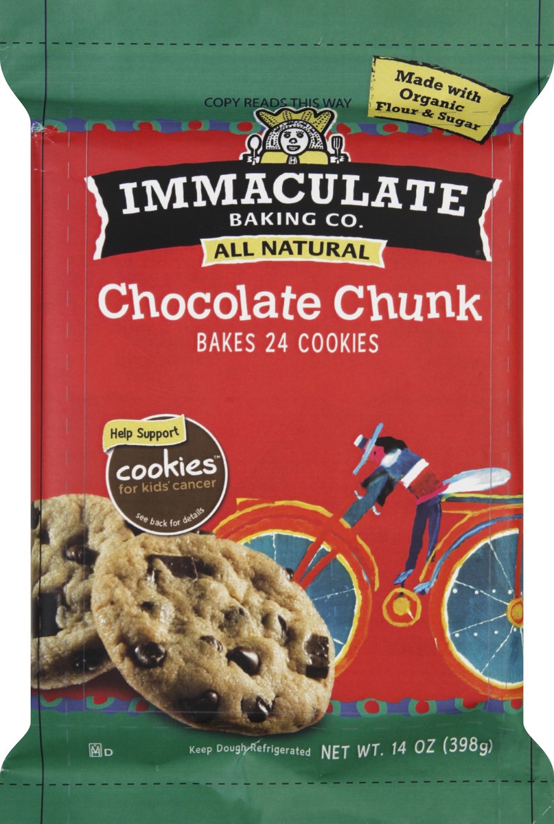 slide 5 of 5, Immaculate Baking Company Cookies Dough Chocolate Chunk Organic, 14 oz