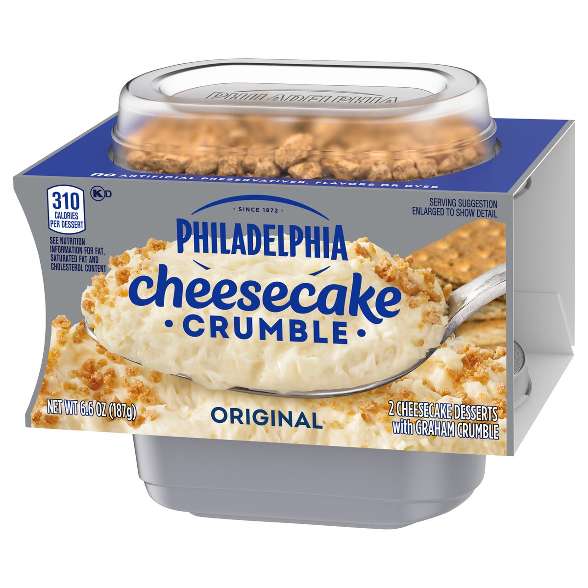 slide 2 of 4, Philadelphia Cheesecake Crumble Original Cheesecake Desserts with Graham Crumble, 2 ct Pack, 2 ct