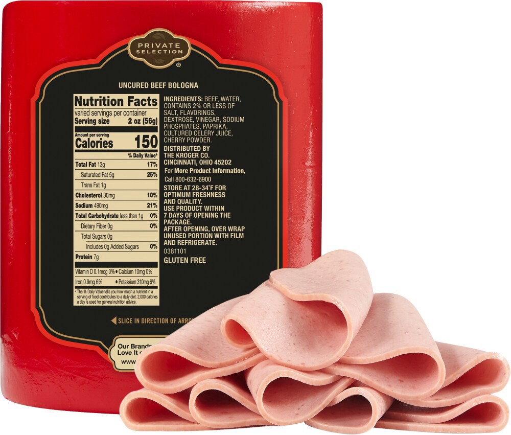 slide 4 of 4, Private Selection Beef Bologna, per lb