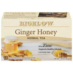 Bigelow Herbal Tea, Ginger Honey, Tea Bags