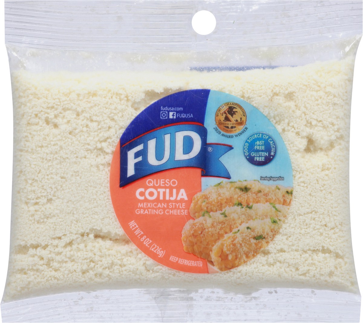 slide 6 of 9, FUD Mexican Style Cotija Grating Cheese 8 oz, 8 oz