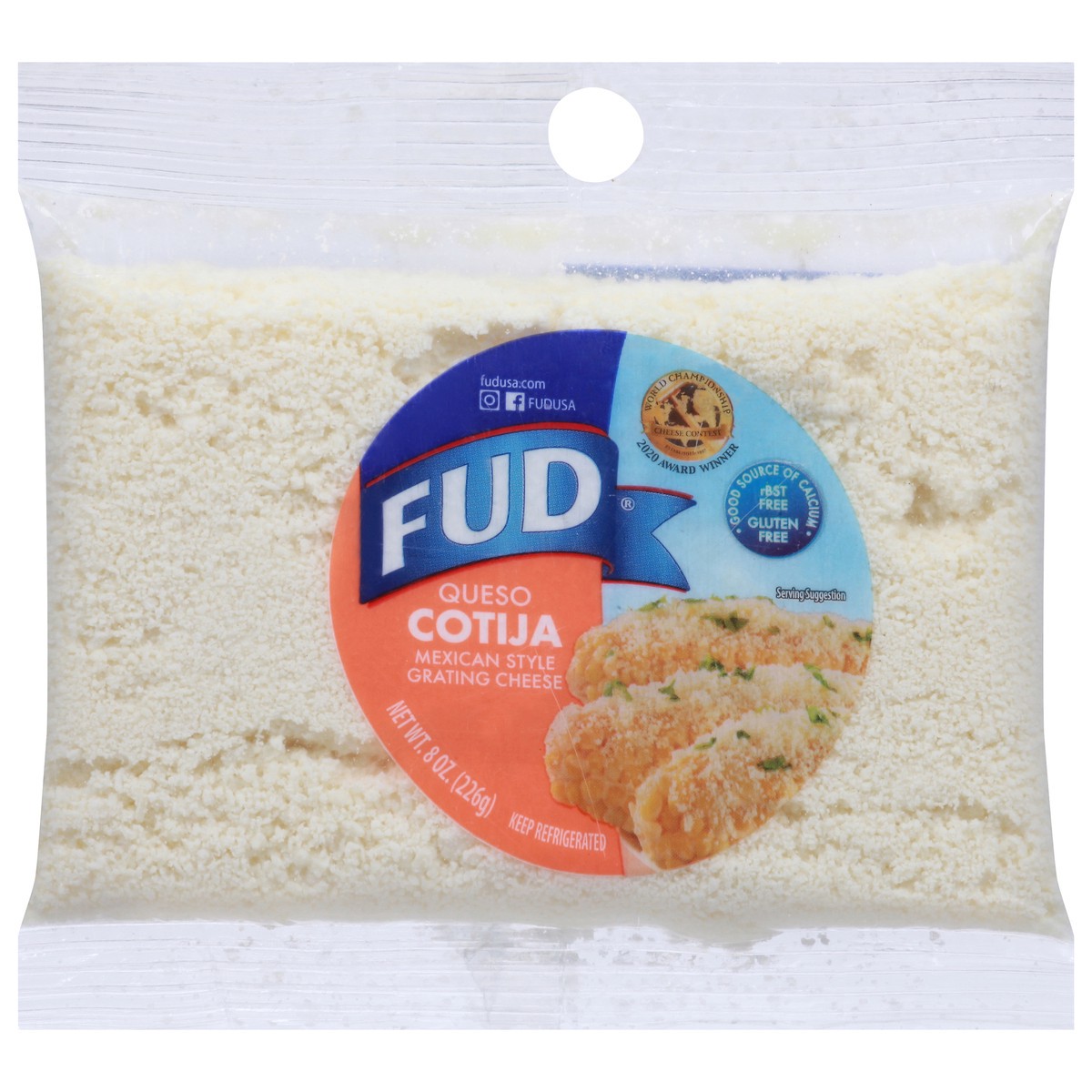 slide 1 of 9, FUD Mexican Style Cotija Grating Cheese 8 oz, 8 oz