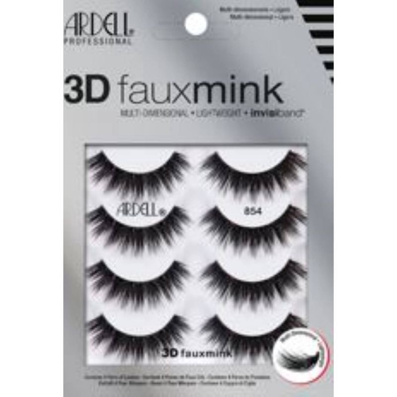 slide 1 of 3, Ardell Faux Mink False Eyelashes 854 Lash Black - 4pr, 1 ct