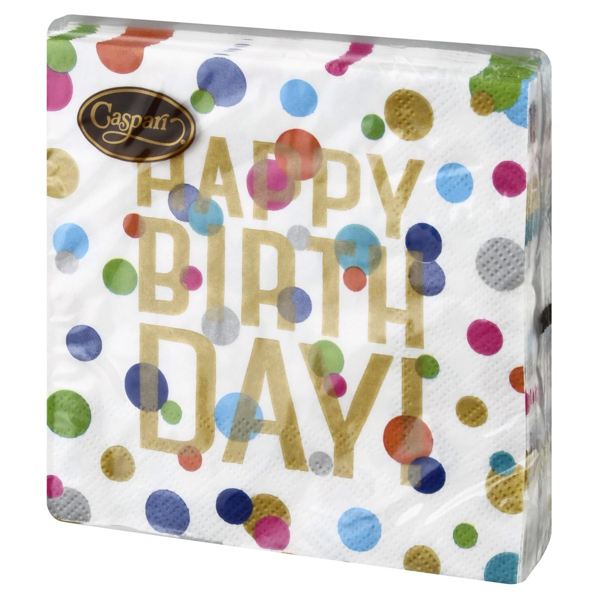 slide 11 of 11, Caspari Triple-Ply Confetti - Happy Birthday Napkins 20 ea, 20 ct