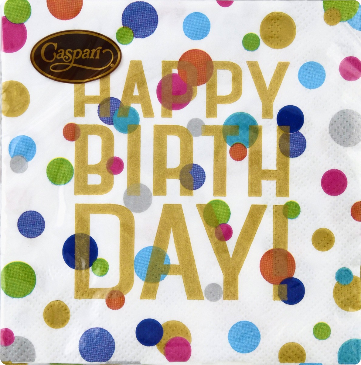 slide 4 of 11, Caspari Triple-Ply Confetti - Happy Birthday Napkins 20 ea, 20 ct