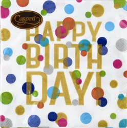 Caspari Triple-Ply Confetti - Happy Birthday Napkins 20 ea