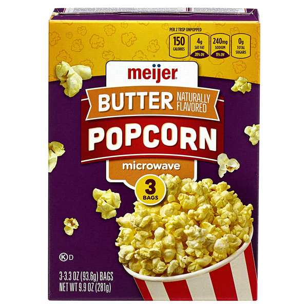 slide 1 of 1, Meijer Microwave Butter Popcorn, 9.9 oz