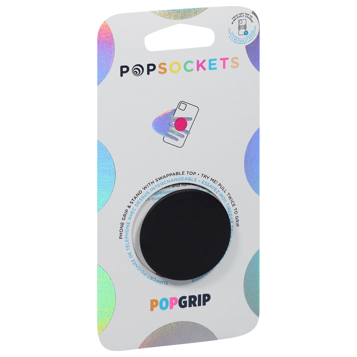 slide 4 of 9, PopSockets Black PopGrip 1 ea, 1 ct