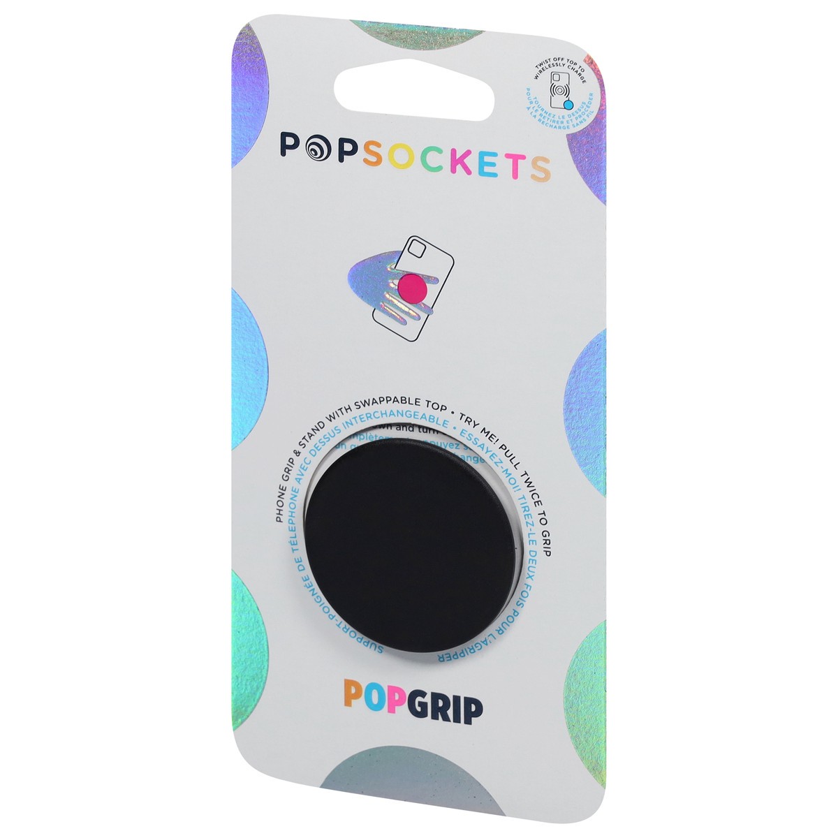 slide 2 of 9, PopSockets Black PopGrip 1 ea, 1 ct