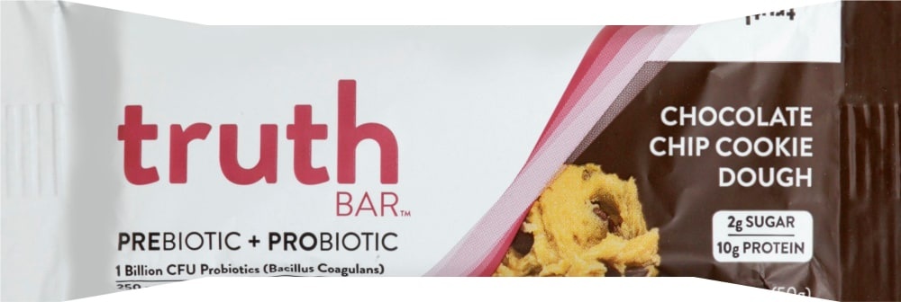 slide 1 of 1, Truth Bar Chocolate Chip Cookie Dough Probiotic Bar, 1.76 oz