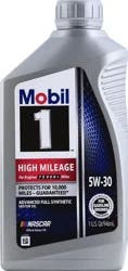 Mobil 1 High Mileage Full Synthetic Motor Oil 5W-30, 1 Quart