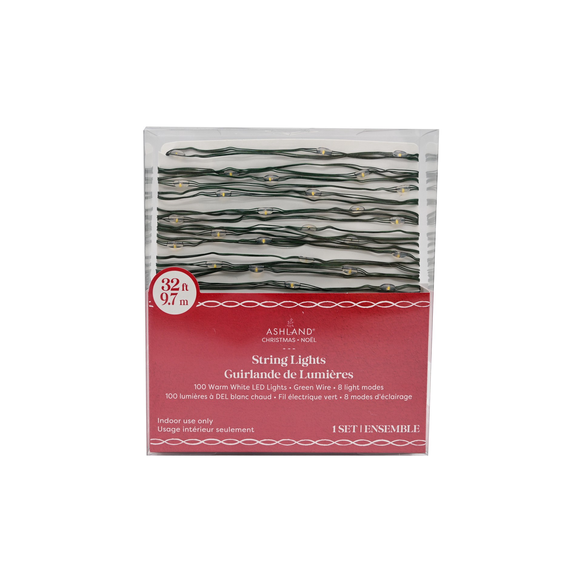 slide 2 of 3, 100ct. Warm White Led Bead String Lights On Green Wire By Ashland, 100 ct