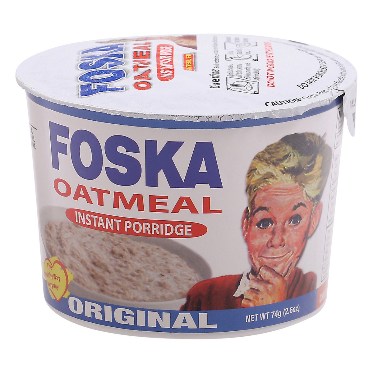 slide 7 of 9, Foska Oatmeal Original Instant Porridge 74 g Bowl, 74 g