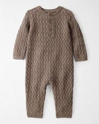 Littleplanet Baby Organic Cotton Sweater Knit Jumpsuit Heather Brown 3M