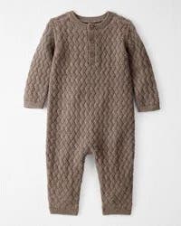 Littleplanet Baby Organic Cotton Sweater Knit Jumpsuit Heather Brown 3M