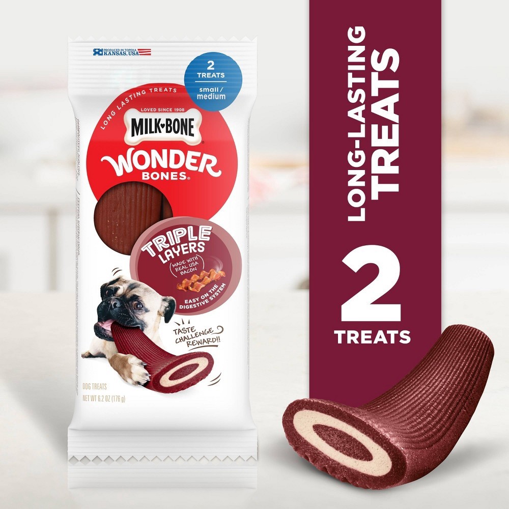 slide 2 of 5, Milk-Bone Milkbone Wonder Bone Triple Layers Beef, 2 ct