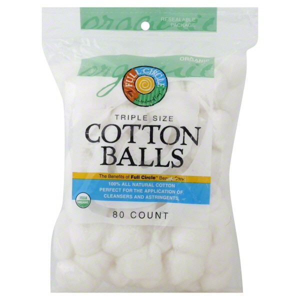 slide 1 of 1, Full Circle Market Organic Cotton Balls Triple Size, 80 ct