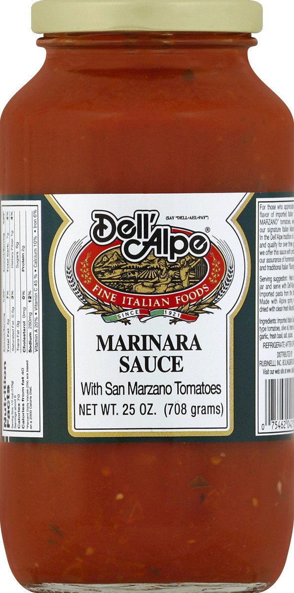 slide 5 of 6, Dell'Alpe Dellalpe Marinara Sauce, 25 oz