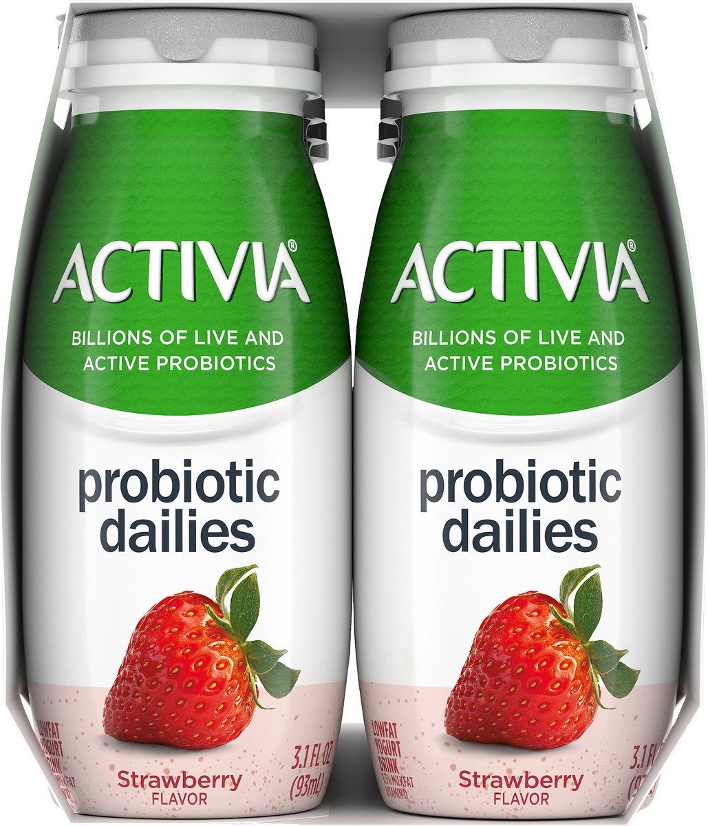 slide 5 of 9, Activia Probiotic Dailies Yogurt Strawberry Yogurt Drink, 8 ct; 3.1 fl oz
