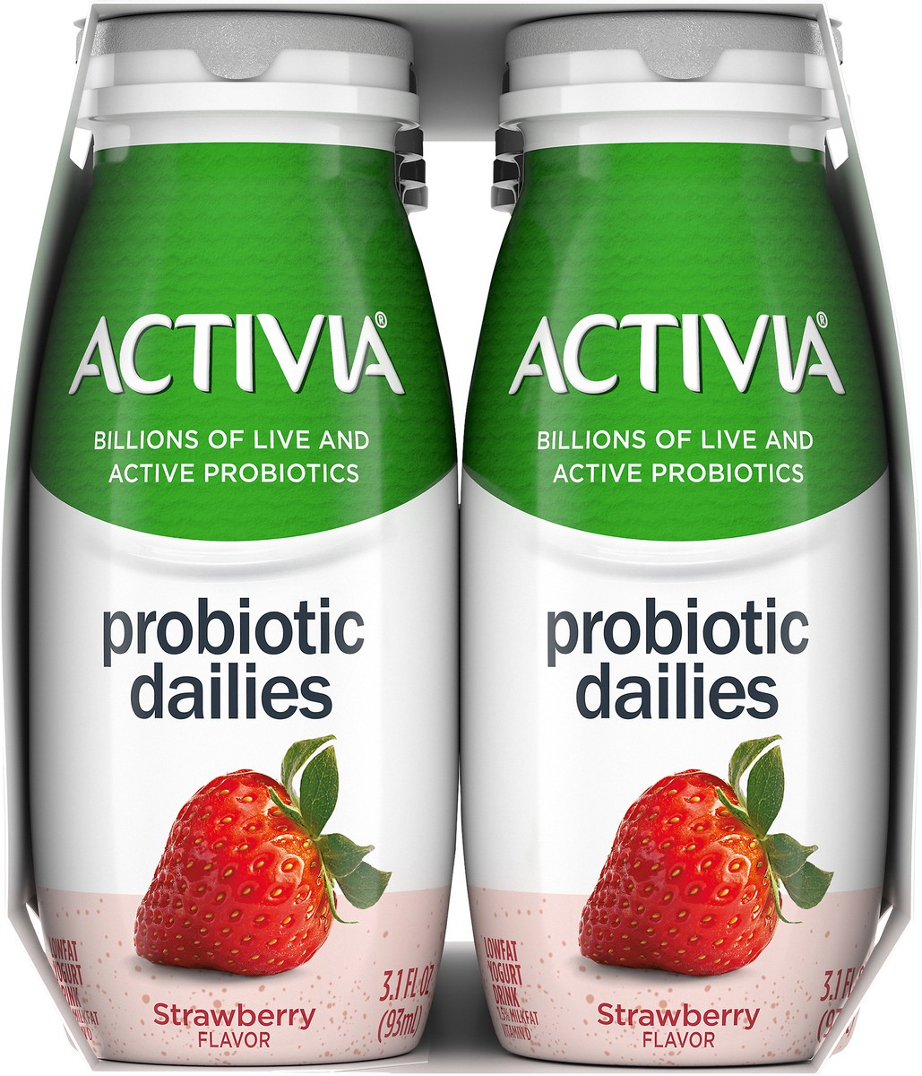 slide 9 of 11, Activia Probiotic Dailies Strawberry Lowfat Yogurt Drinks, Delicious Daily Probiotic Yogurt Smoothie Drinks to Help Support Gut Health, 8 Ct, 3.1 FL OZ, 8 ct; 3.1 fl oz